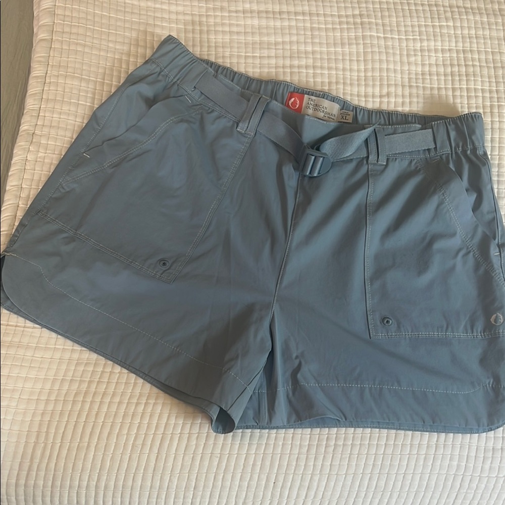Blue Athletic Shorts with Elastic Waistband